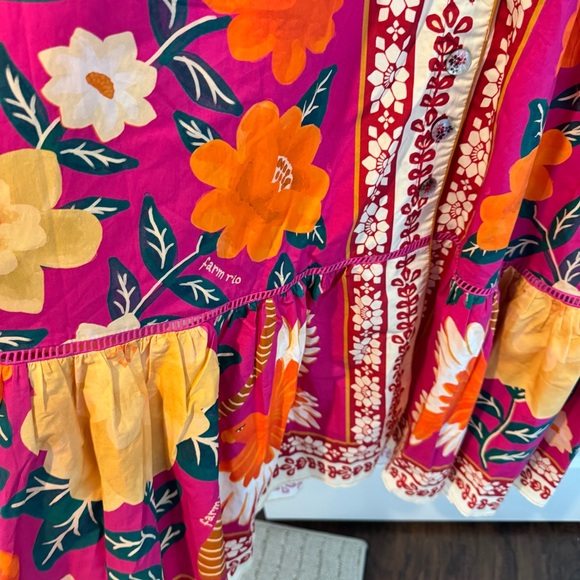 NWT Farm Rio Flower Tapestry Tie Shoulder Midi Dress | XL - Picture 6 of 8